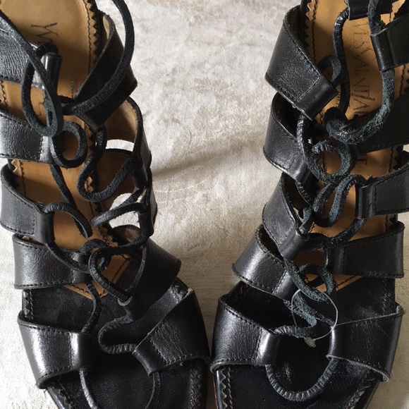 SOLD • YSL Rive Gauche Gladiator Heels sz 9 • - Picture 4 of 8